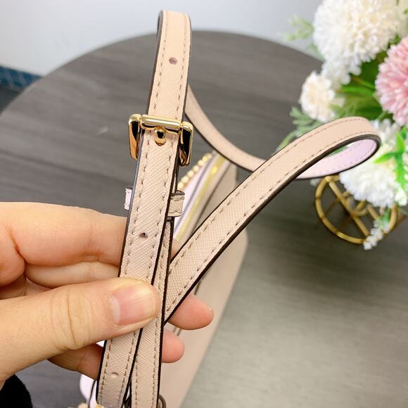 Michael Kors 35F1GTVC6T Jet Set Travel Dome Crossbody Bag Leather Powder Blush - Picture 8 of 8